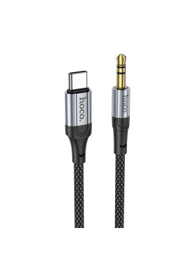 Hoco UPA26 Braided USB 2.0 Cable USB-C male - 3.5mm Μαύρο 1m