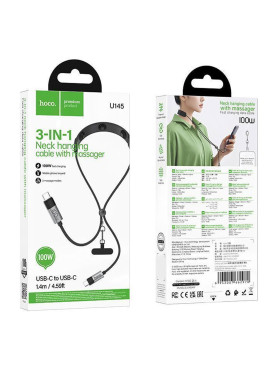 Hoco Braided USB 2.0 Cable USB-C male - USB-C 100W 1.4m 112122