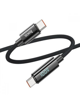 Hoco U125 USB 2.0 Cable USB-C male - USB-A 66W Μαύρο 1m