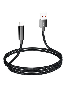 Hoco U125 USB 2.0 Cable USB-C male - USB-A 66W Μαύρο 1m