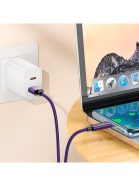 Hoco U125 USB 2.0 Cable USB-C male - USB-A 66W Μαύρο 1m