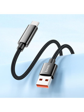 Hoco U125 USB 2.0 Cable USB-C male - USB-A 66W Μαύρο 1m