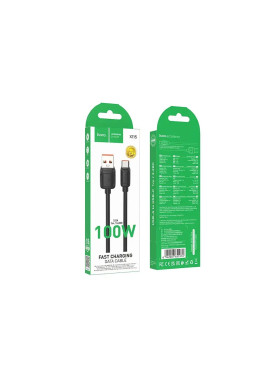 Hoco X115 USB 2.0 Cable USB-C male - USB-A 100W PD Μαύρο 1m