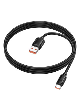 Hoco X115 USB 2.0 Cable USB-C male - USB-A 100W PD Μαύρο 1m