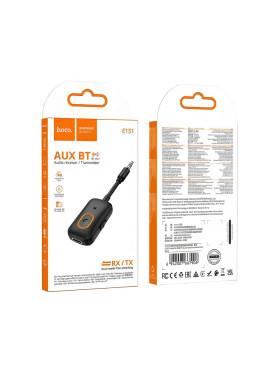 Hoco E151 Graceful Bluetooth Audio Transmitter & Receiver V5.4 Aux 3.5mm Sd Μικρόφωνο Μαύρο
