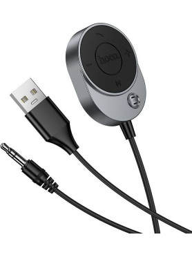 Wireless Car Receiver Hoco Aux Bluetooth Cable Jack 3,5 Mm E150 Metal Gray