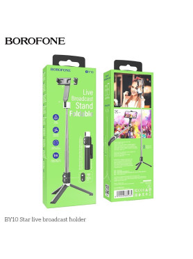Borofone BY10 Selfie Stick Τρίποδο Κινητού Bluetooth Μαύρο