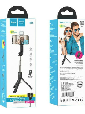 Hoco K15 Selfie Stick με Bluetooth Μαύρο