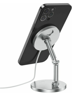 Hoco PH39 Βάση Φόρτισης MagSafe σε Ασημί χρώμα