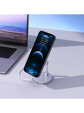 Hoco PH39 Βάση Φόρτισης MagSafe σε Ασημί χρώμα