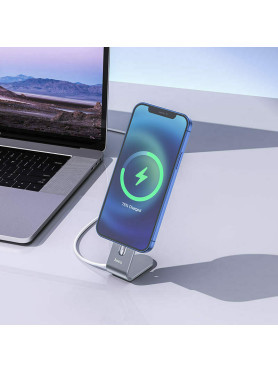 Hoco PH44 Βάση Φόρτισης MagSafe σε Γκρι χρώμα
