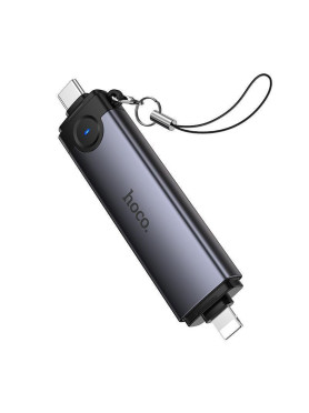 Hoco Card Reader Lightning USB 2.0 Type-C για SD/microSD Γκρι Κωδικός: HB56B