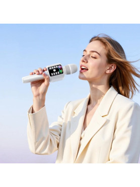 Hoco Μικρόφωνο Karaoke Ασύρματο L24 Λευκό
