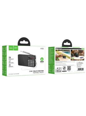 Hoco HI50 Επιτραπέζιο Ραδιόφωνο Μπαταρίας με Bluetooth και USB Μαύρο