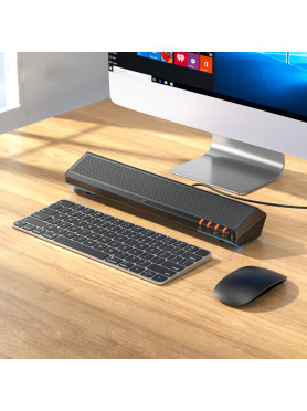 Hoco BS66 Ασύρματα Ηχεία Υπολογιστή 2.0 με Bluetooth και Ισχύ 6W σε Μαύρο Χρώμα