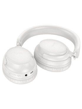 Hoco W53 Ασύρματα / Ενσύρματα Over Ear Ακουστικά με 46 ώρες Λειτουργίας Λευκά