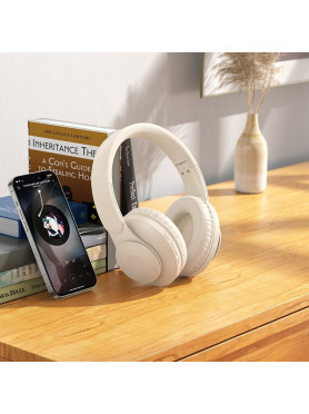 Hoco W45 Enjoy Ασύρματα / Ενσύρματα Over Ear Ακουστικά με 2 ώρες Λειτουργίας Λευκά