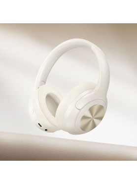 Hoco W54 Ασύρματα / Ενσύρματα Over Ear Ακουστικά με 30 ώρες Λειτουργίας Milky White