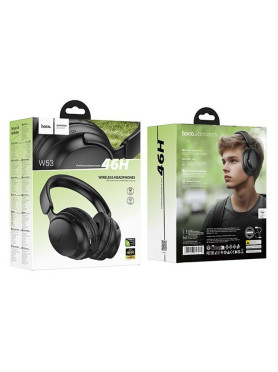 Hoco W53 Ασύρματα / Ενσύρματα Over Ear Ακουστικά με 46 ώρες Λειτουργίας Μαύρα