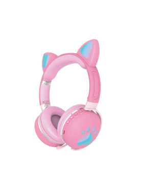 Cat Ears Y47 Ασύρματα Bluetooth On Ear Ακουστικά Ροζ