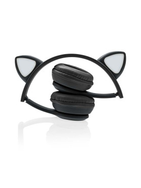 Cat Ears Y47 Ασύρματα Bluetooth On Ear Ακουστικά με Ραδιόφωνο Μαύρα