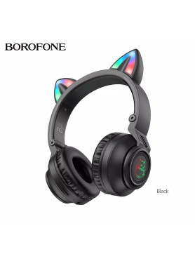 Cat Ears Y47 Ασύρματα Bluetooth On Ear Ακουστικά με Ραδιόφωνο Μαύρα