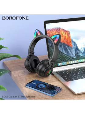 Cat Ears Y47 Ασύρματα Bluetooth On Ear Ακουστικά με Ραδιόφωνο Μαύρα
