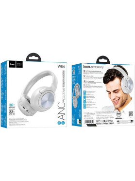 Hoco W54 Ασύρματα / Ενσύρματα Over Ear Ακουστικά με 30 ώρες Λειτουργίας Γκρι