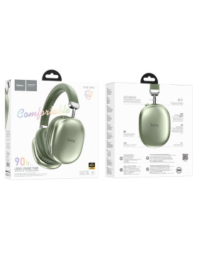 Hoco W35 MAX Ασύρματα / Ενσύρματα Over Ear Ακουστικά με 40 ώρες Λειτουργίας Πράσινα