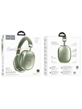 Hoco W35 MAX Ασύρματα / Ενσύρματα Over Ear Ακουστικά με 40 ώρες Λειτουργίας Πράσινα