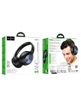Hoco W54 Ασύρματα / Ενσύρματα Over Ear Ακουστικά με 40 ώρες Λειτουργίας Μαύρα