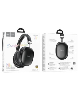 Hoco W35 Max Joy Ασύρματα / Ενσύρματα Over Ear Ακουστικά με 90 ώρες Λειτουργίας Μαύρα