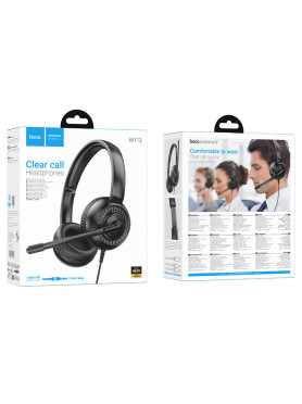 Hoco W112 Pure Over Ear Multimedia Ακουστικά με μικρόφωνο και σύνδεση 3.5mm Jack