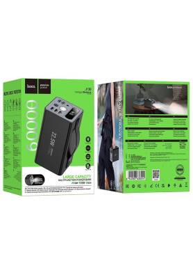 Hoco J138 Power Bank 60000mAh 22.5W με 3 Θύρες USB-A και 2 Θύρες USB-C Power Delivery / Quick Charge 3.0 Μαύρο