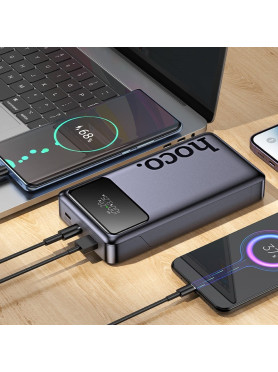 Hoco Q40 Leader Power Bank 25000mAh 65W με Θύρα USB-A και 2 Θύρες USB-C Power Delivery / Quick Charge 2.0 / Quick Charge 3.0 Γκρ