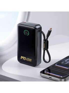 Hoco Q54 Shine Power Bank 20000mAh 45W με Θύρα USB-A και Θύρα USB-C Power Delivery / Quick Charge 3.0 Μαύρο