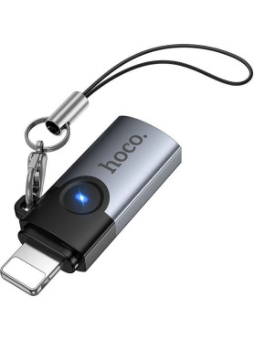 Hoco Μετατροπέας Lightning male σε USB-C female Γκρι