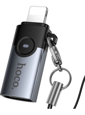 Hoco Μετατροπέας Lightning male σε USB-C female Γκρι