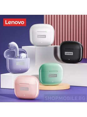 Lenovo LP40 Pro Earbud Bluetooth Handsfree Ακουστικά με Αντοχή στον Ιδρώτα και Θήκη Φόρτισης Πράσινα