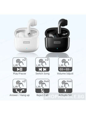 Lenovo LP40 Pro Earbud Bluetooth Handsfree Ακουστικά με Αντοχή στον Ιδρώτα και Θήκη Φόρτισης Πράσινα