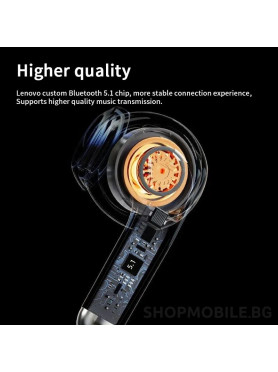 Lenovo LP40 Pro Earbud Bluetooth Handsfree Ακουστικά με Αντοχή στον Ιδρώτα και Θήκη Φόρτισης Πράσινα