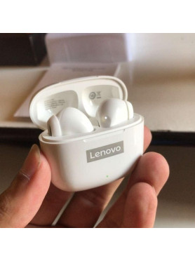 Lenovo LP40 Pro Earbud Bluetooth Handsfree Ακουστικά με Αντοχή στον Ιδρώτα και Θήκη Φόρτισης Λευκά