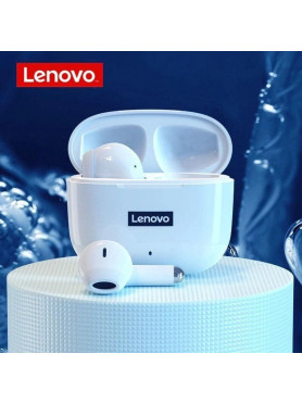 Lenovo LP40 Pro Earbud Bluetooth Handsfree Ακουστικά με Αντοχή στον Ιδρώτα και Θήκη Φόρτισης Λευκά