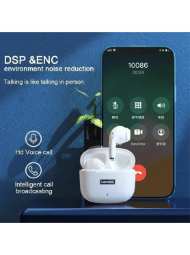 Lenovo LP40 Pro Earbud Bluetooth Handsfree Ακουστικά με Αντοχή στον Ιδρώτα και Θήκη Φόρτισης Λευκά