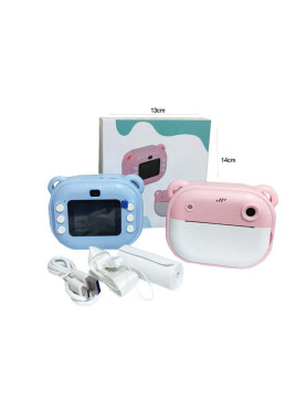 Portable mini printer Παιδική Φωτογραφική Μηχανή με Θερμική Εκτύπωση Μπλε