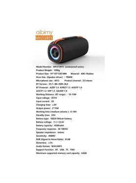 MY272BTS Ηχείο Bluetooth 30W Μαύρο