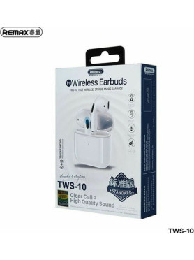 Remax TWS-10i Earbud Bluetooth Handsfree Ακουστικά με Αντοχή στον Ιδρώτα και Θήκη Φόρτισης Λευκά