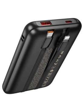 Hoco Q37 Power Bank 10000mAh 22.5W με Θύρα USB-A και Θύρα USB-C Power Delivery Μαύρο