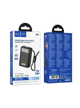 Hoco Q53 Power Bank 12000mAh 65W Power Delivery Μαύρο