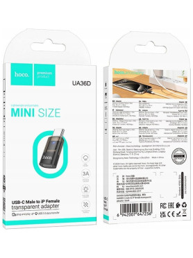 Hoco Ua36d Μετατροπέας USB-C male σε Lightning female 1τμχ